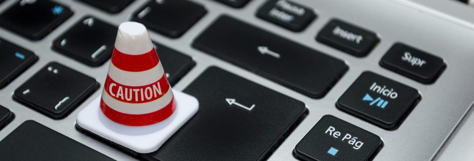 Caution when using a laptop keyboard